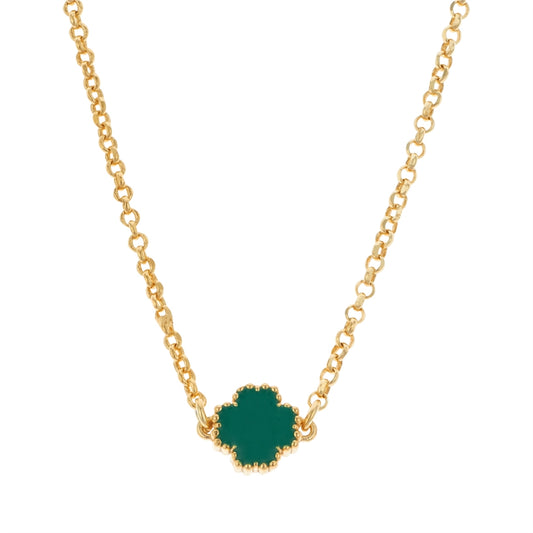 Argento Gold Green Clover Necklace
