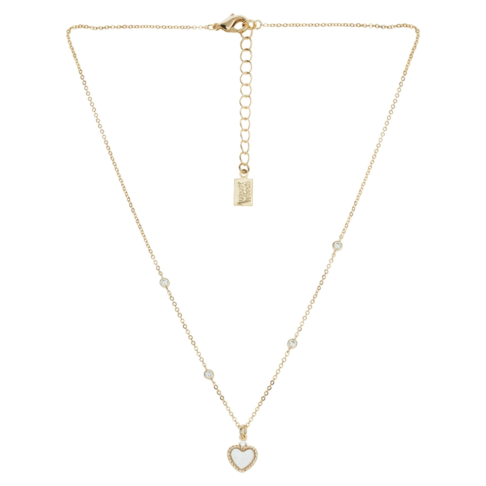 August Woods Gold Mother of Pearl Heart Pendant Necklace