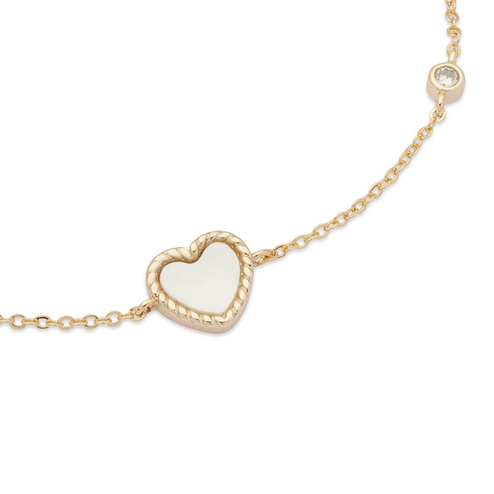 August Woods Gold Mother of Pearl Heart Bracelet