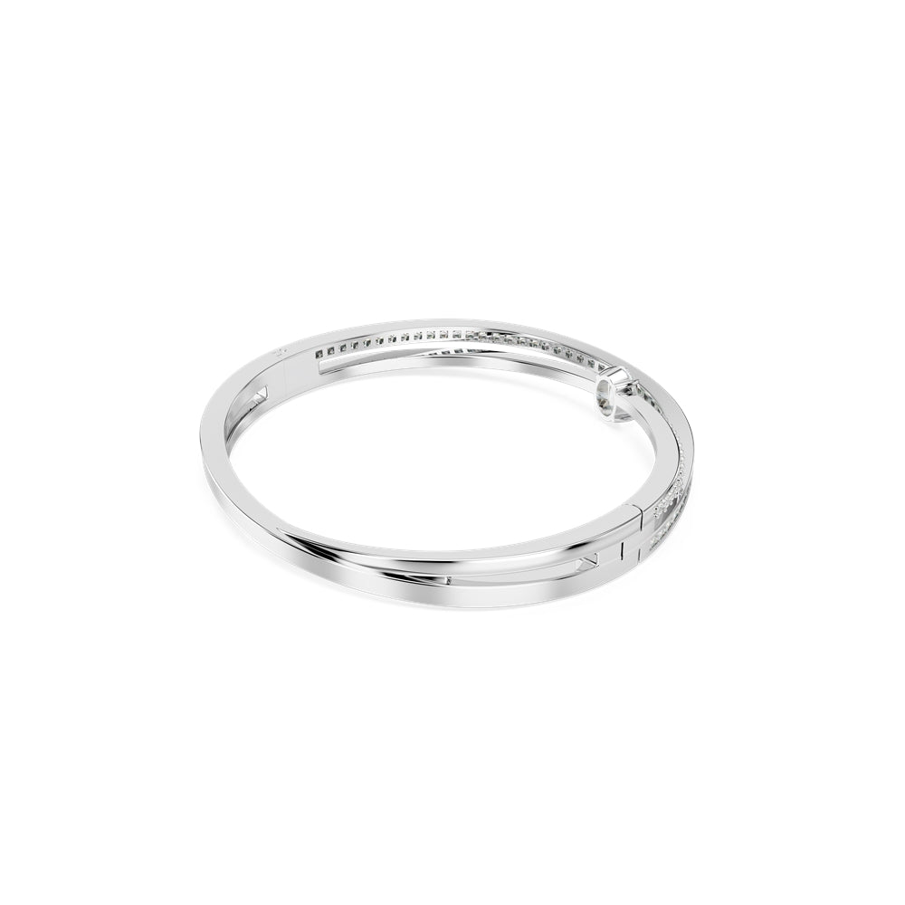 Swarovski Hyperbola Rhodium Plated Mixed Cuts Crystal Bangle