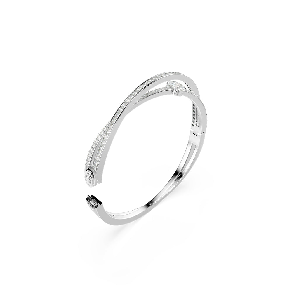 Swarovski Hyperbola Rhodium Plated Mixed Cuts Crystal Bangle