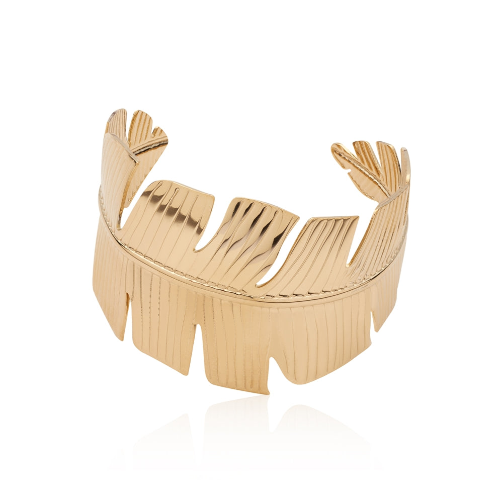 August Woods Gold Ginkgo Leaf Adjustable Bangle