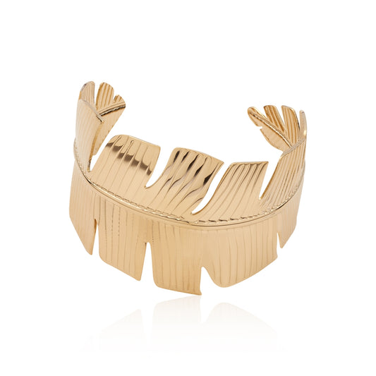 August Woods Gold Ginkgo Leaf Adjustable Bangle