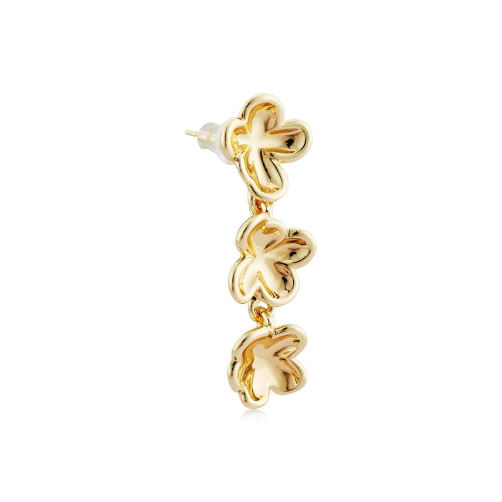 August Woods Gold Bloom Triple Drop Earrings