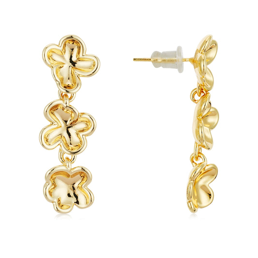 August Woods Gold Bloom Triple Drop Earrings