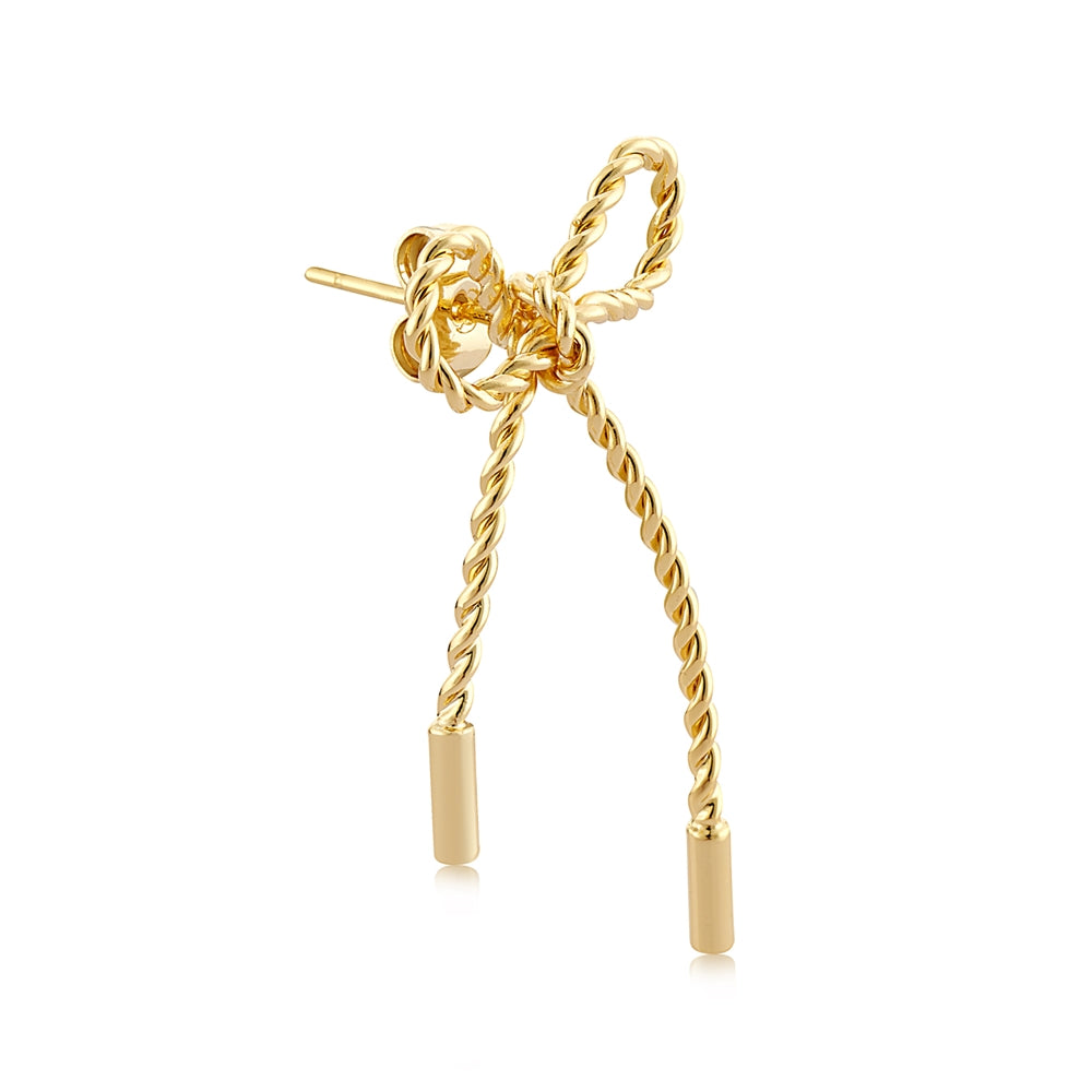 August Woods Gold Bow Rope Stud Earrings