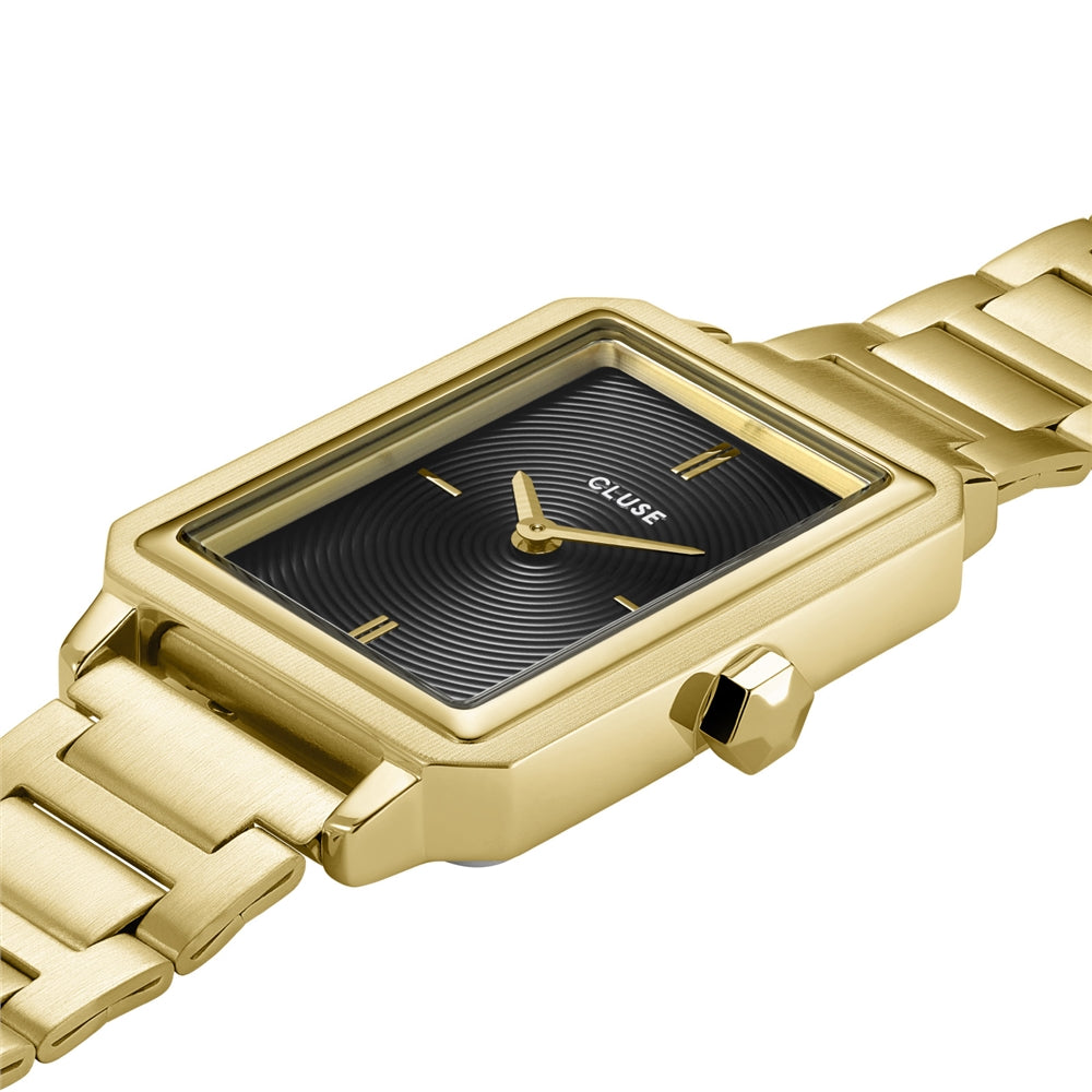 CLUSE Gold Fluette Steel Black Watch