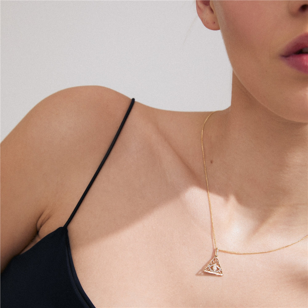Pilgrim Gold Focus Eye Recycled Necklace