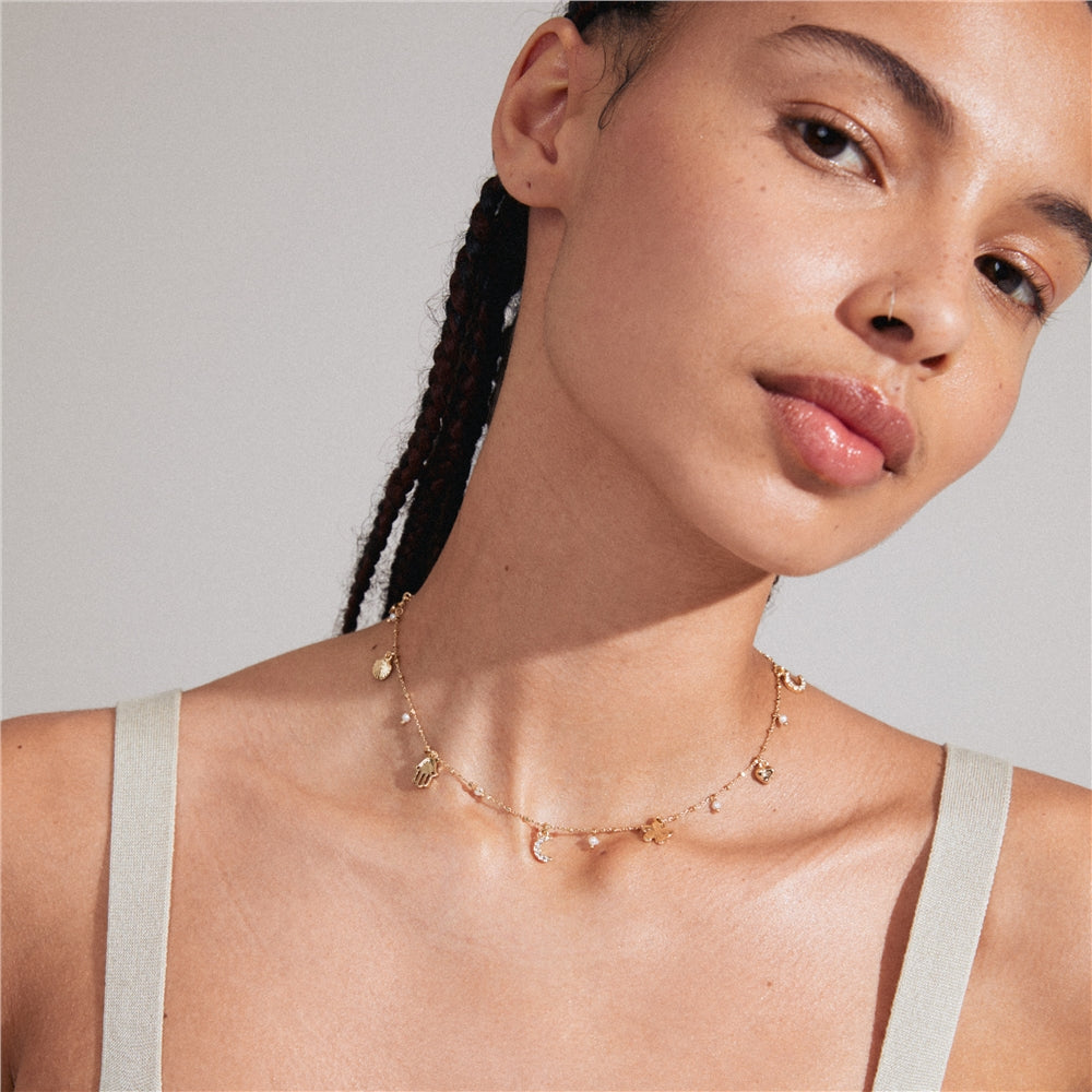 Pilgrim Gold Prucence Charms Necklace