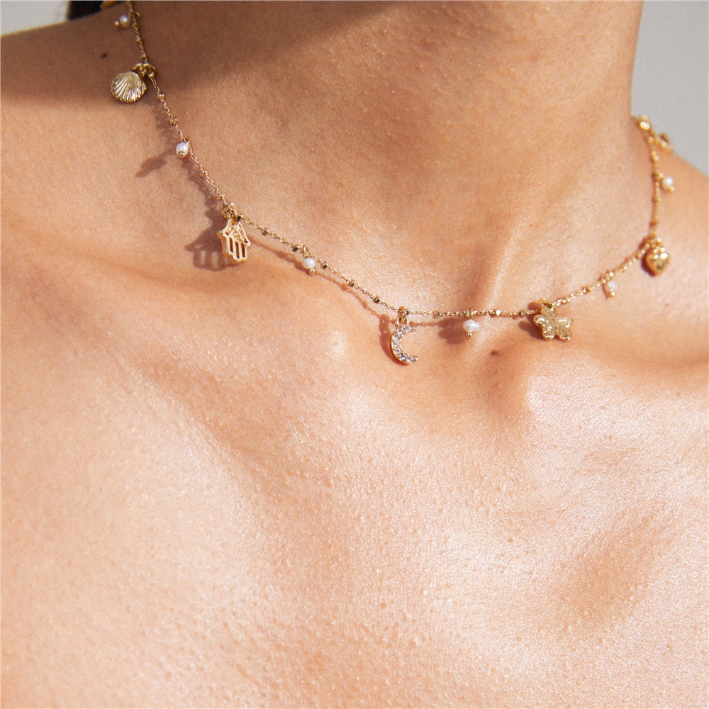 Pilgrim Gold Prucence Charms Necklace