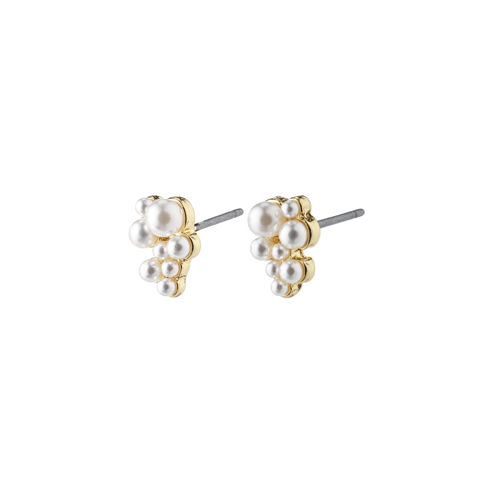 Pilgrim Gold Relando Pearl Cluster Stud Earrings