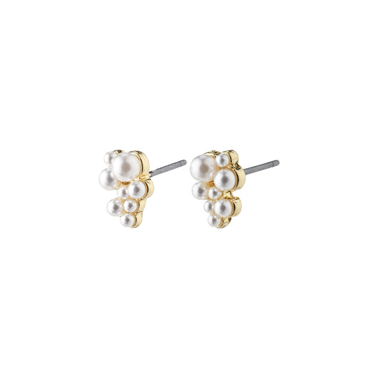 Pilgrim Gold Relando Pearl Cluster Stud Earrings