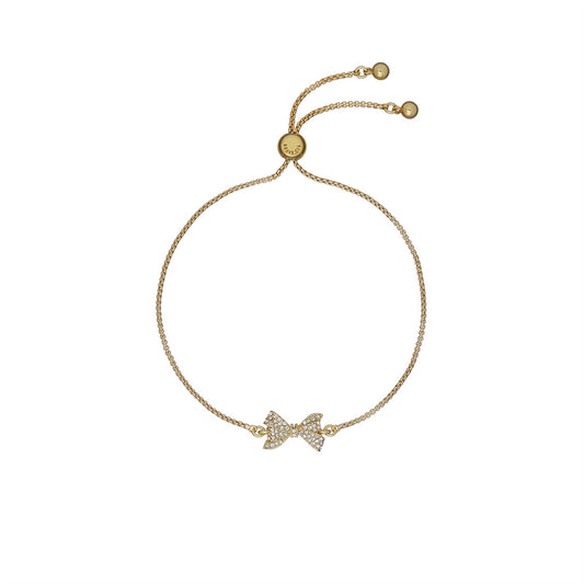 Ted Baker Gold Barset Crystal Bow Slider Bracelet