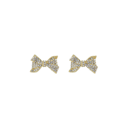 Ted Baker Gold Barseta Crystal Bow Stud Earrings