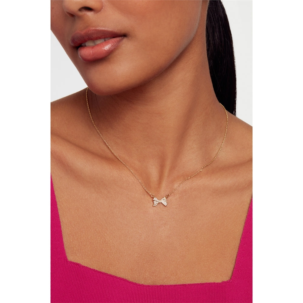 Ted Baker Gold Barsie Crystal Bow Necklace