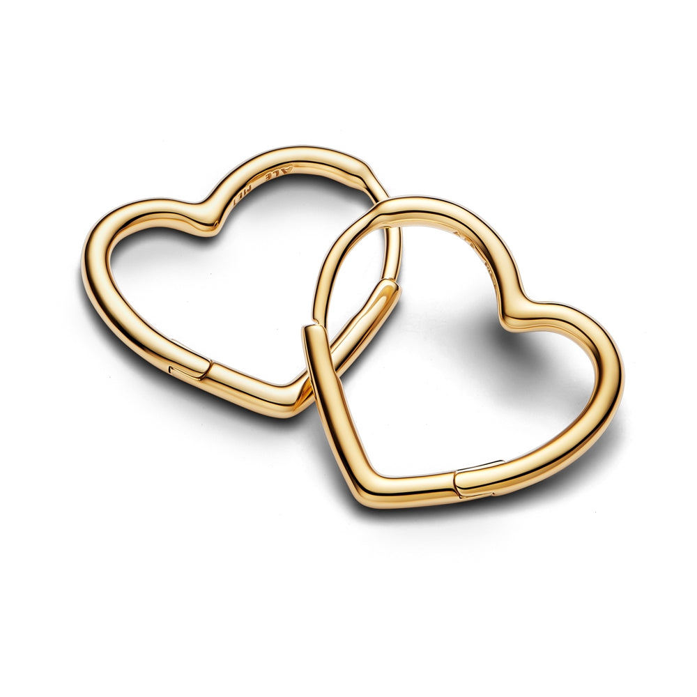 Pandora Gold Asymmetrical Heart Hoop Earrings