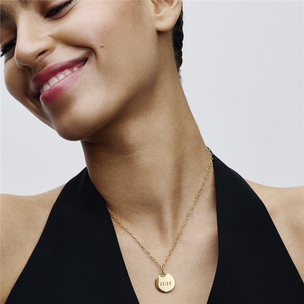 Pandora Gold Engravable Round Tag Dangle Charm