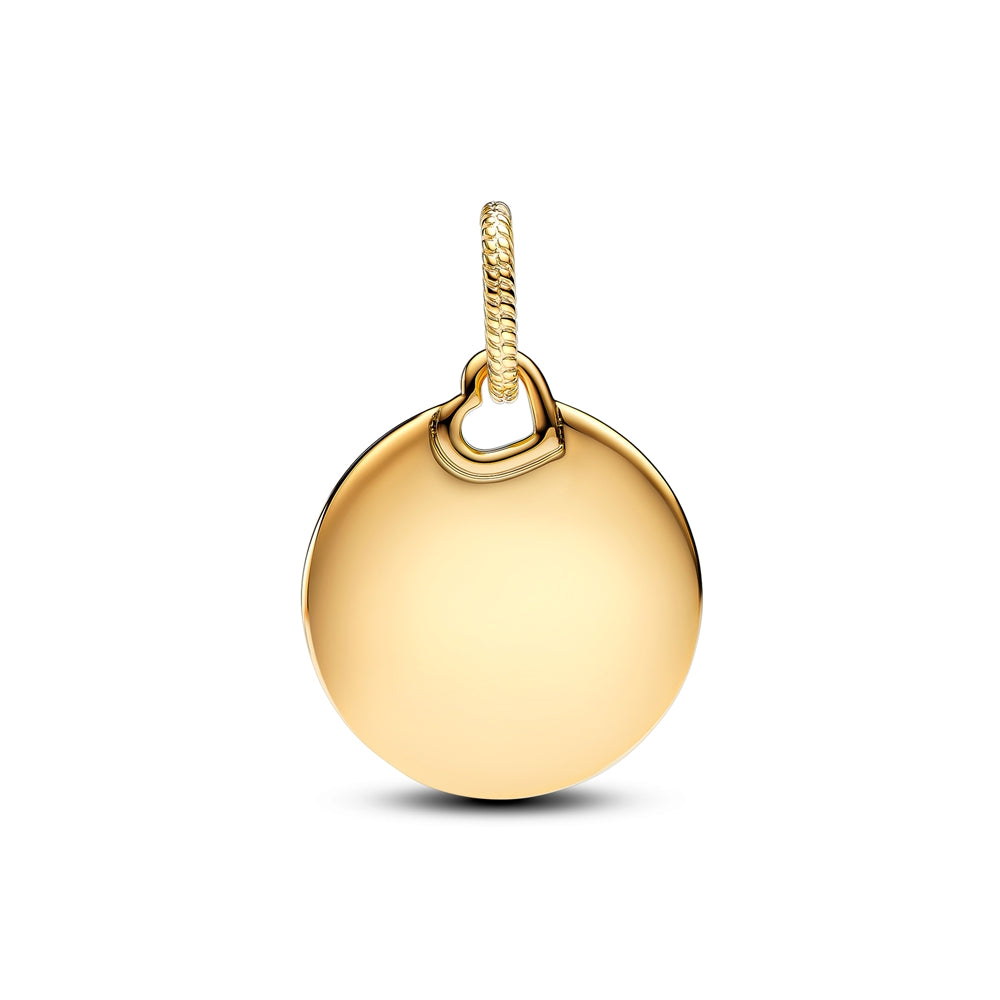 Pandora Gold Engravable Round Tag Dangle Charm