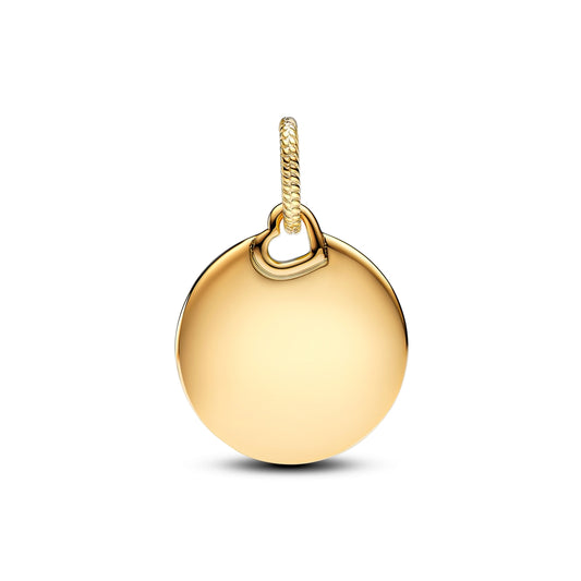 Pandora Gold Engravable Round Tag Dangle Charm