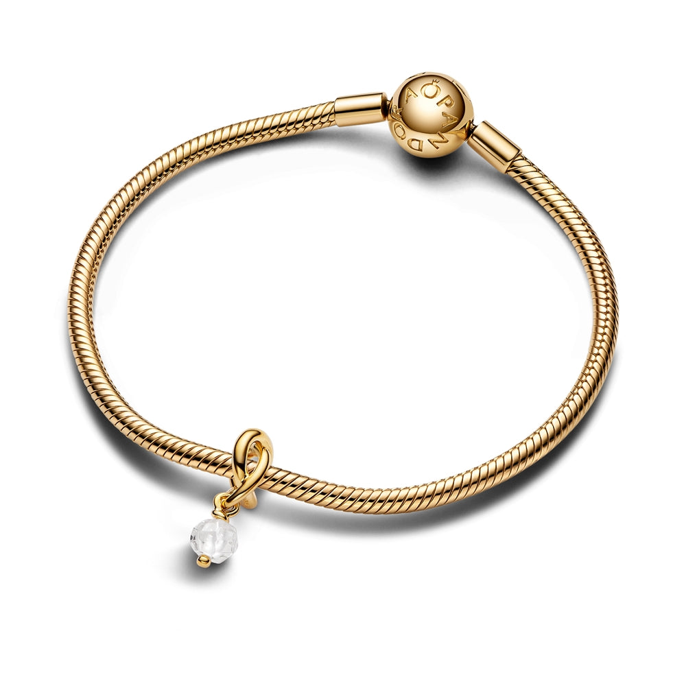 Pandora Gold April Eternity Circle Dangle Charm