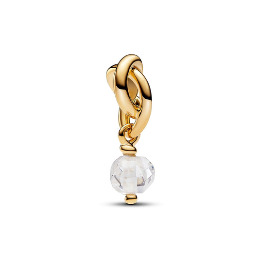 Pandora Gold April Eternity Circle Dangle Charm