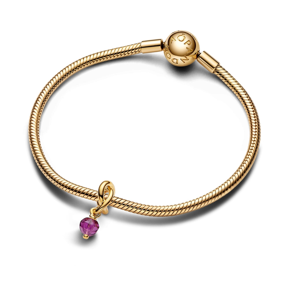 Pandora Gold February Eternity Circle Dangle Charm