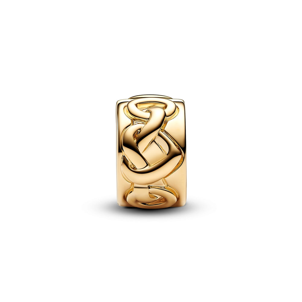 Pandora Gold Knotted Hearts Clip Charm