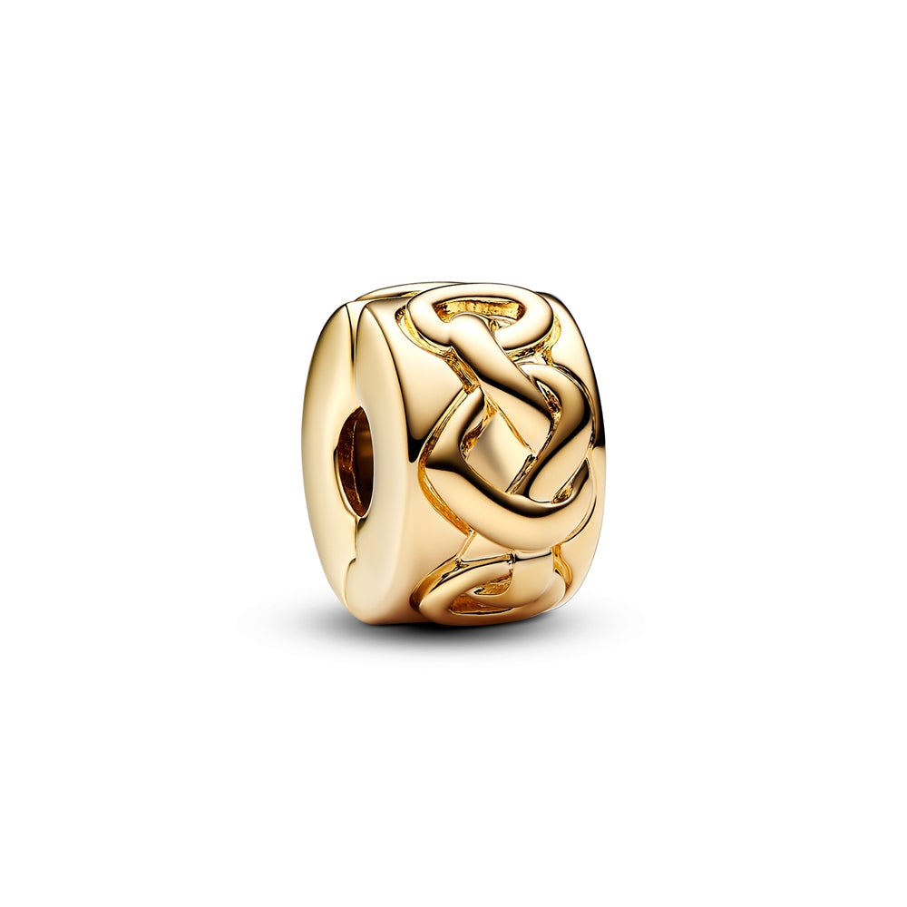 Pandora Gold Knotted Hearts Clip Charm
