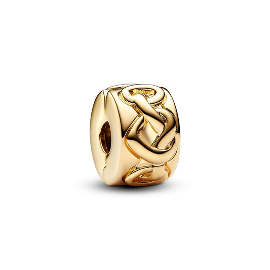 Pandora Gold Knotted Hearts Clip Charm