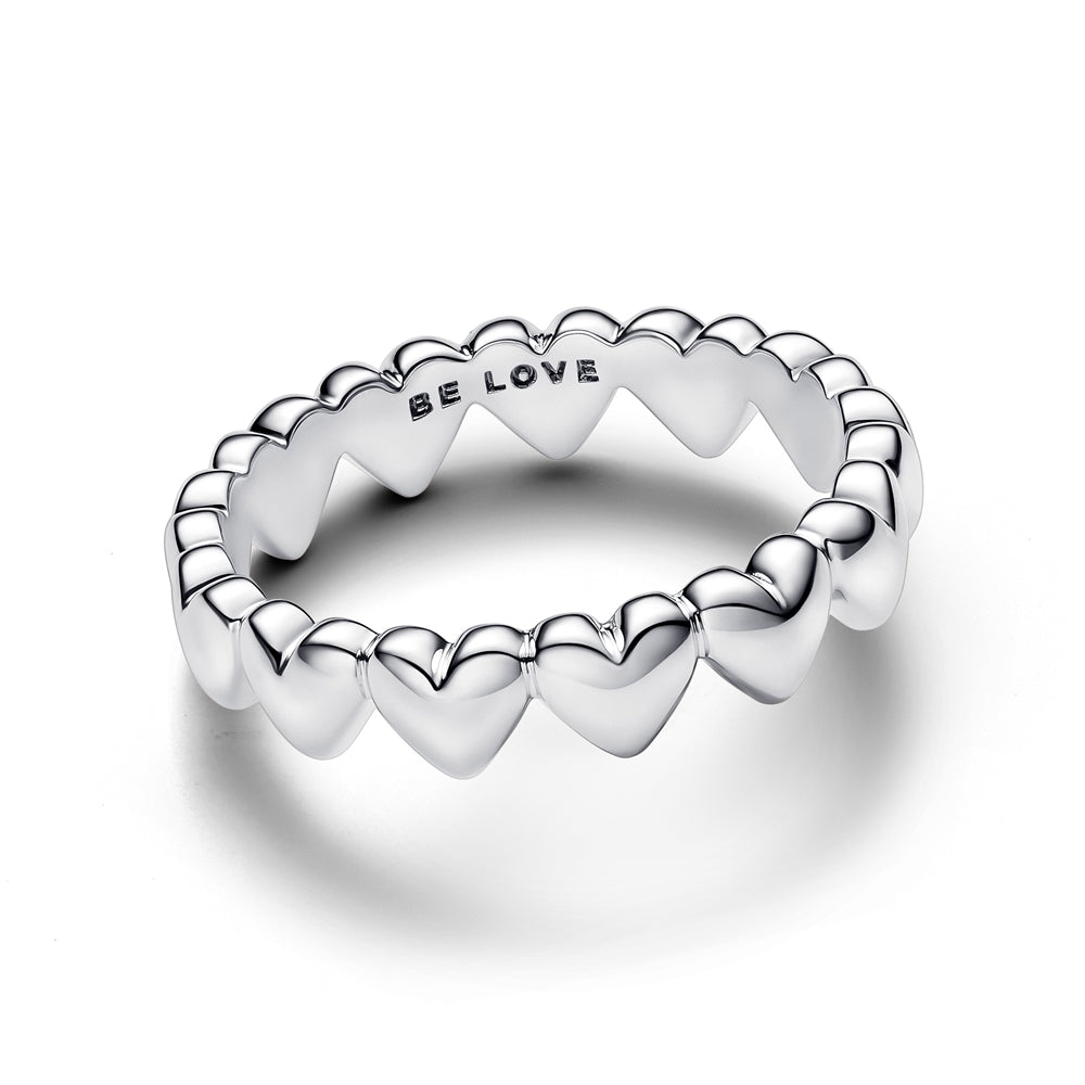 Pandora Silver Row of Hearts Ring