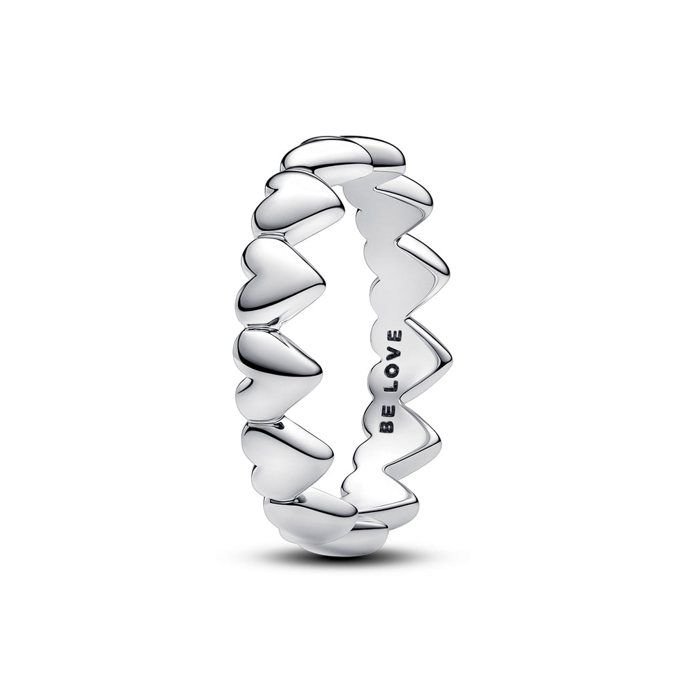 Pandora Silver Row of Hearts Ring