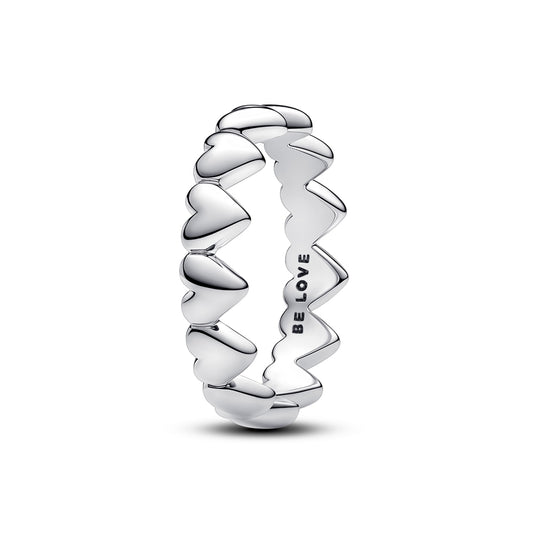 Pandora Silver Row of Hearts Ring