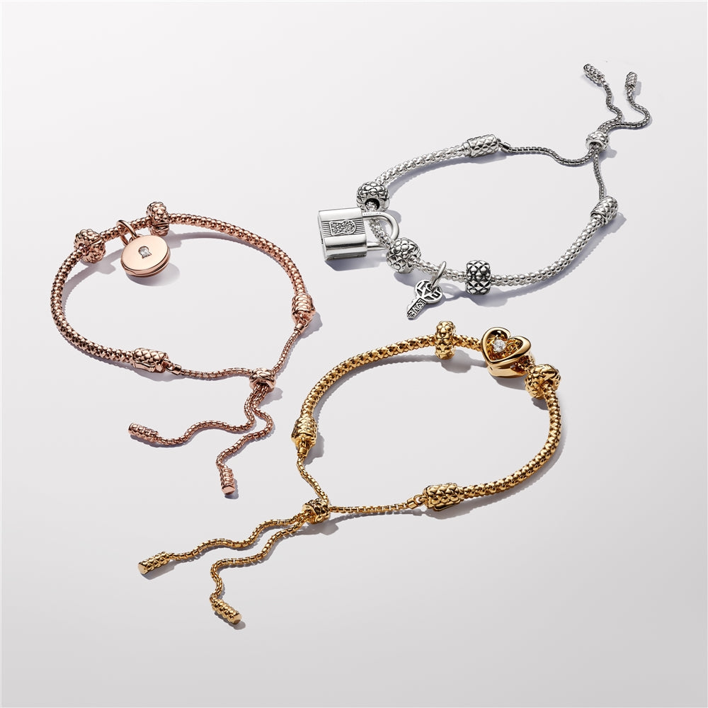Pandora Rose Gold Studded Chain Slider Bracelet