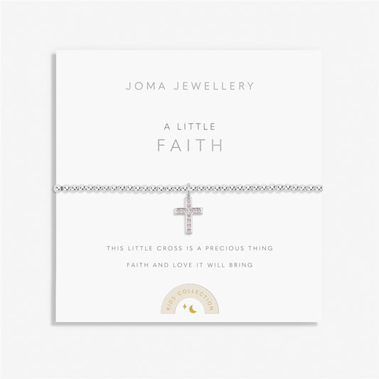 Joma A Little Faith Silver Cross Children's Bracelet