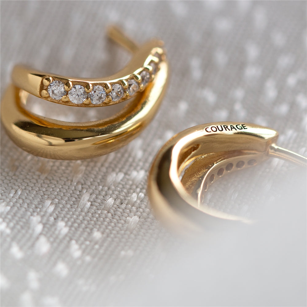 Seek + Find Courage Gold Earrings