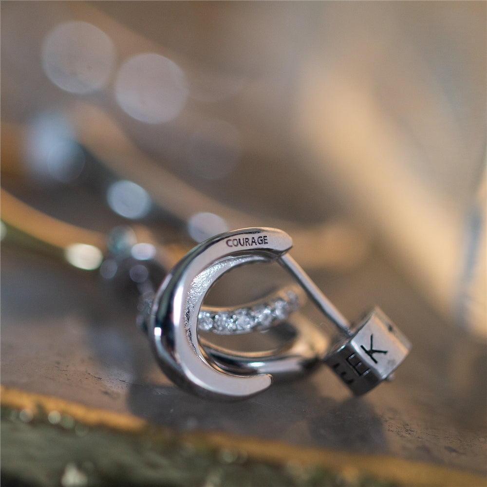Seek + Find Courage Silver Earrings