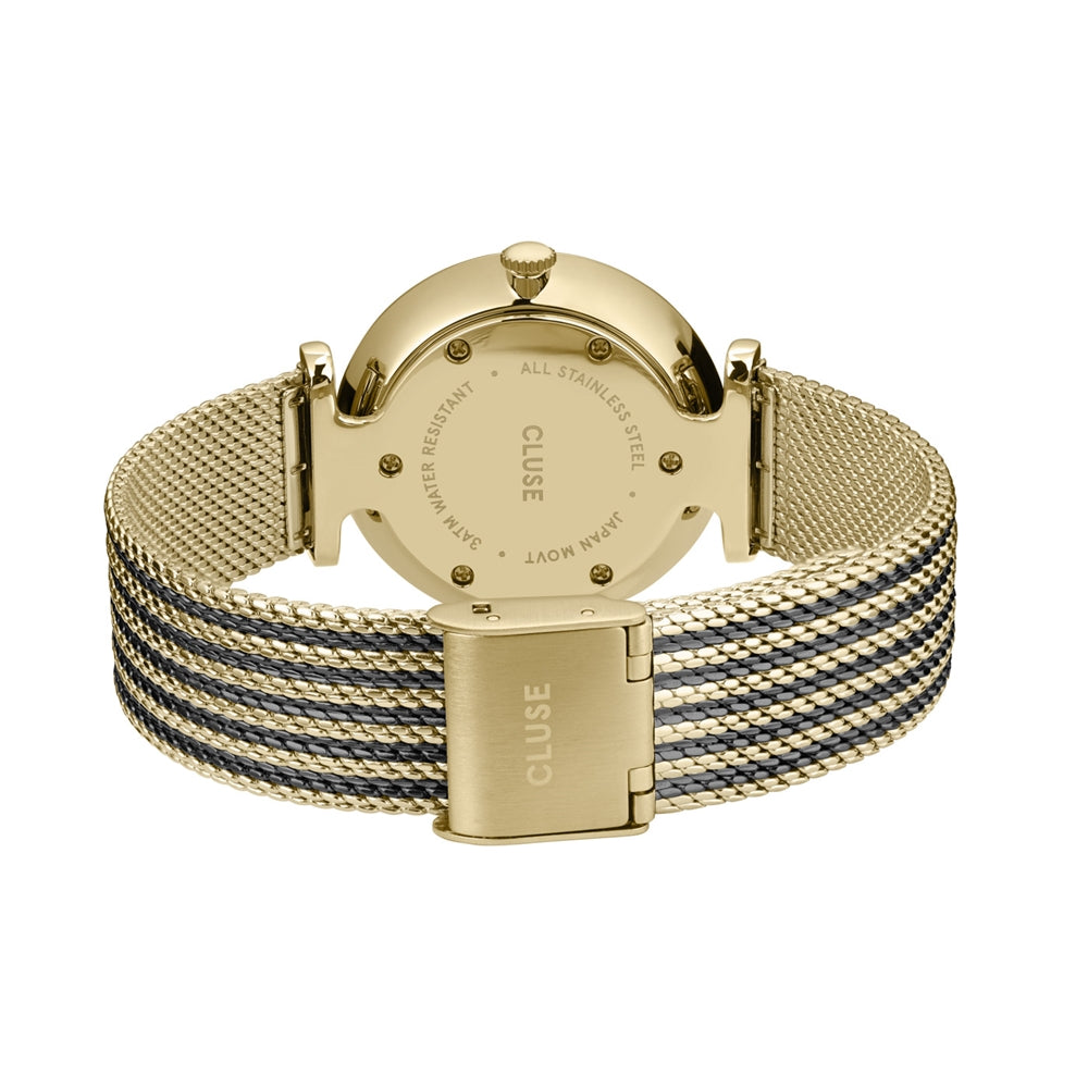 CLUSE Gold Black Triomphe Mesh Watch