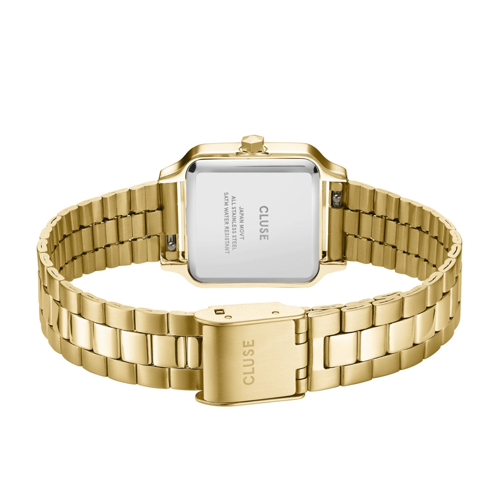 CLUSE Gold Green Gracieuse Petite Square Watch