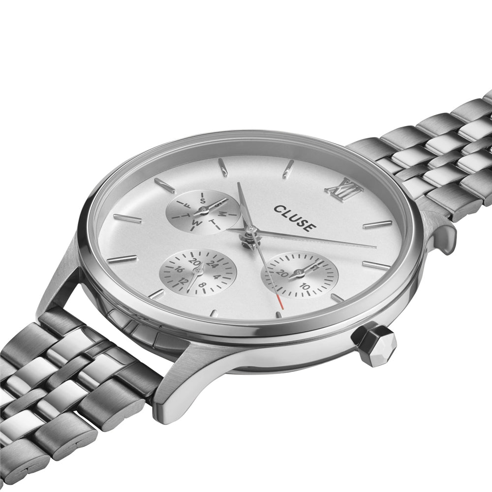 CLUSE Silver Minuit Multifunction Watch