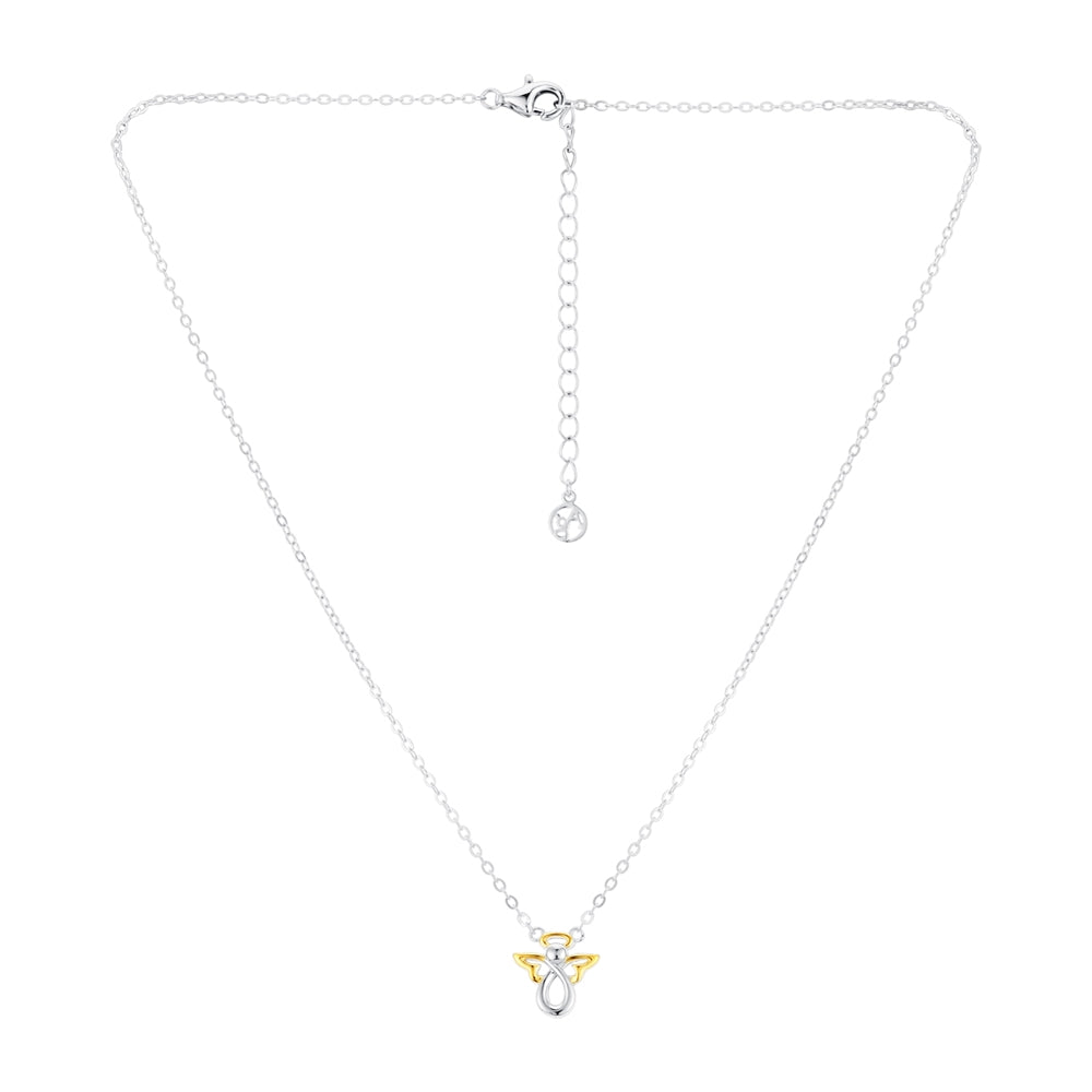 Argento Silver Two Tone Angel Necklace