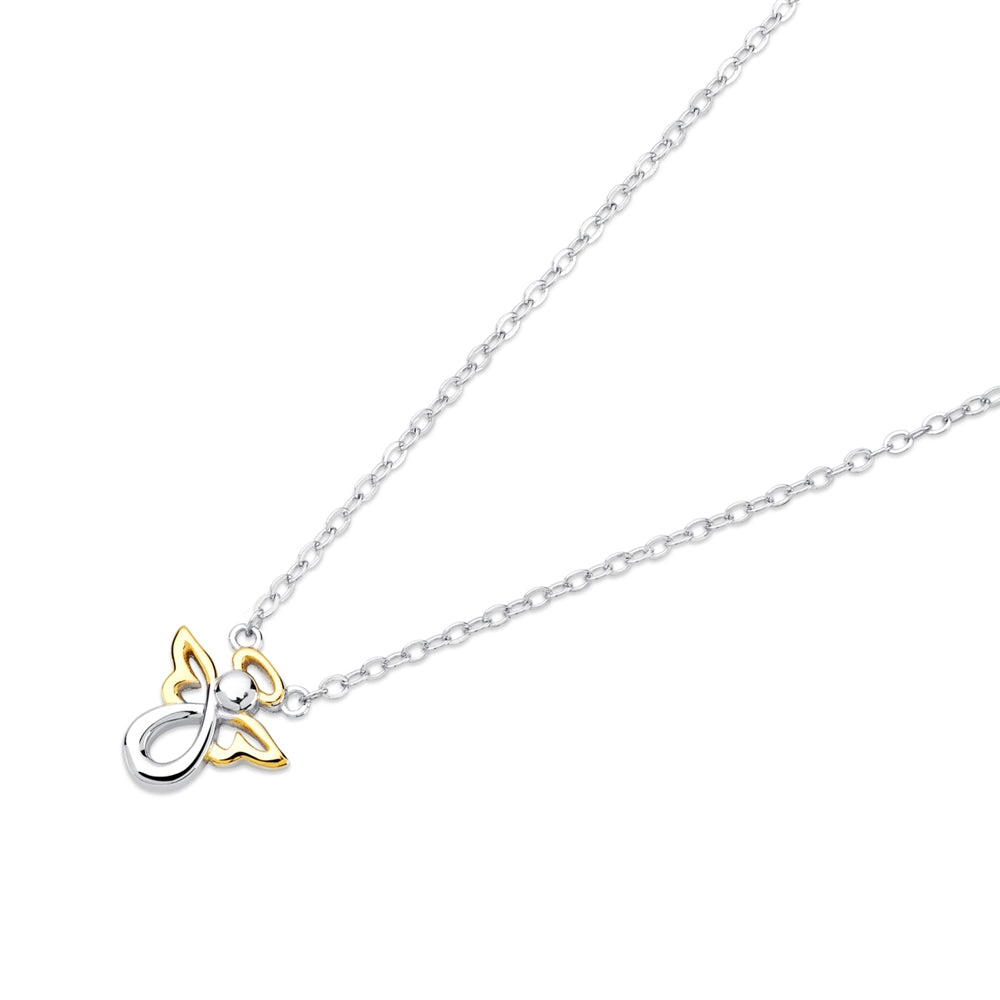 Argento Silver Two Tone Angel Necklace