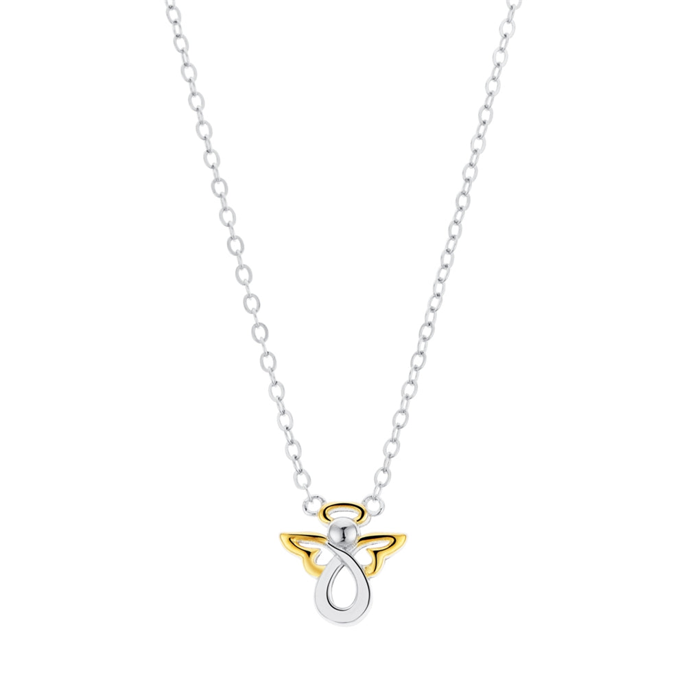 Argento Silver Two Tone Angel Necklace