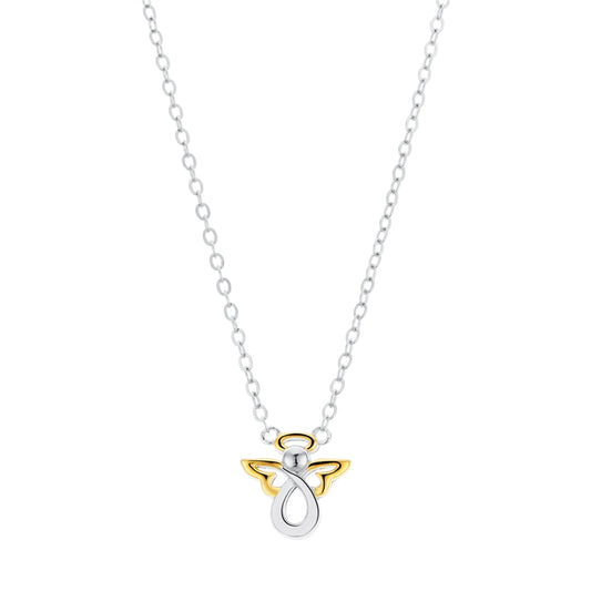Argento Silver Two Tone Angel Necklace