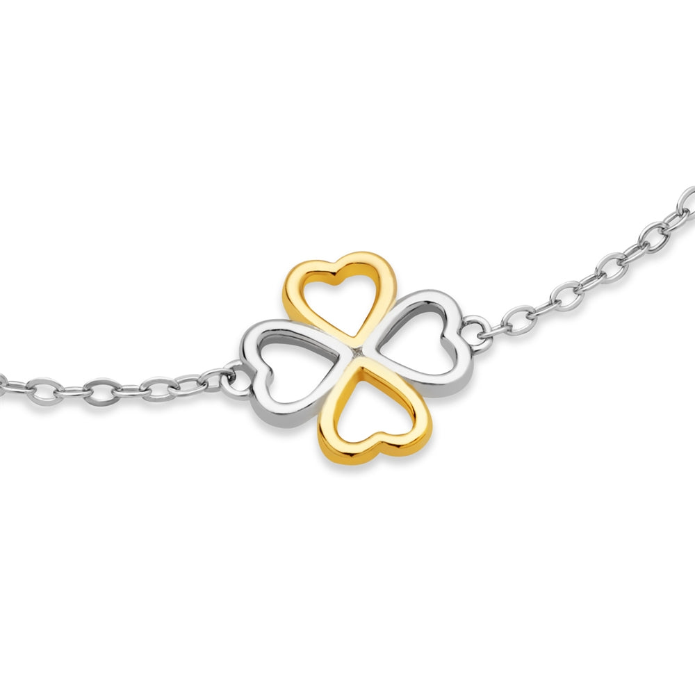 Argento Silver Two Tone Clover Bracelet
