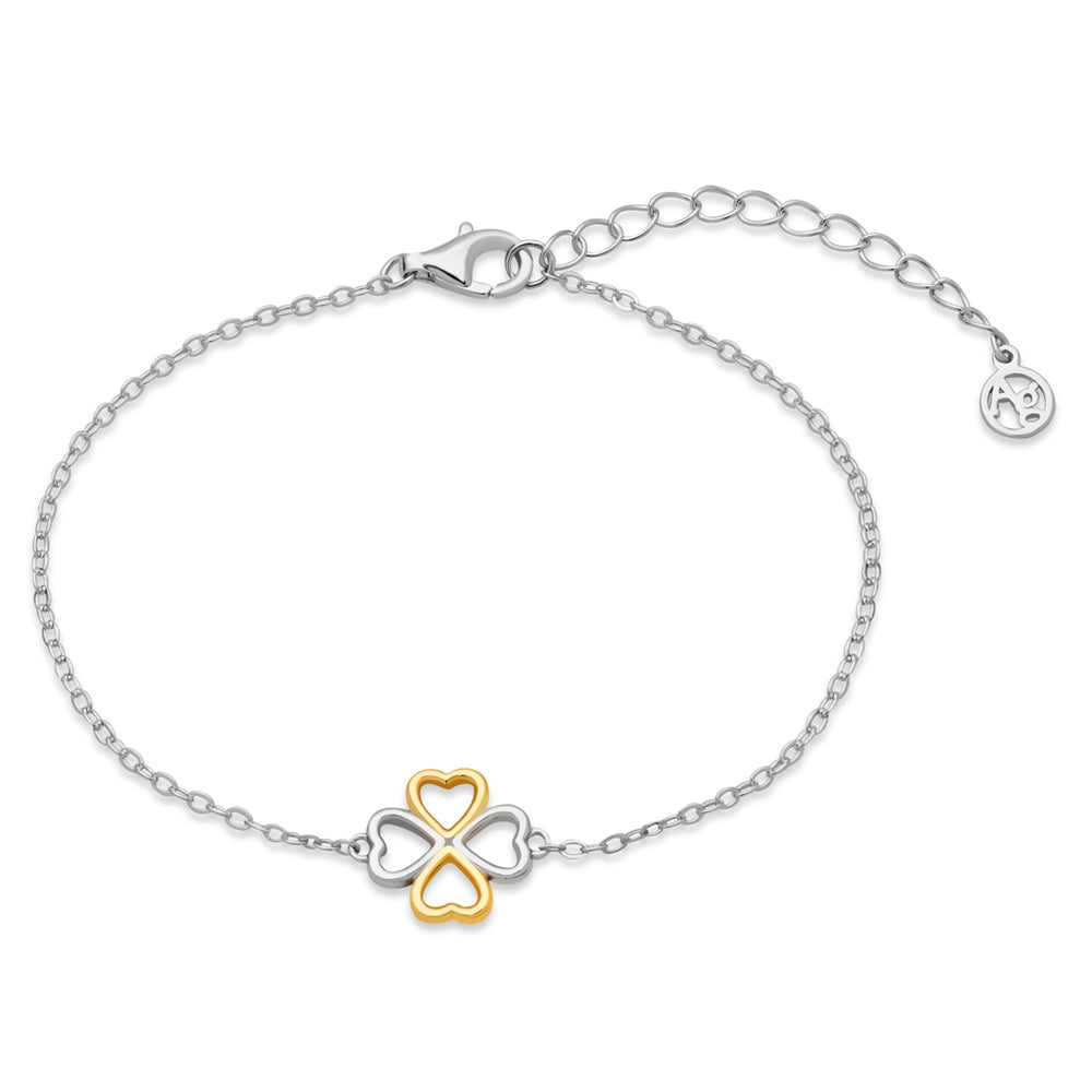 Argento Silver Two Tone Clover Bracelet