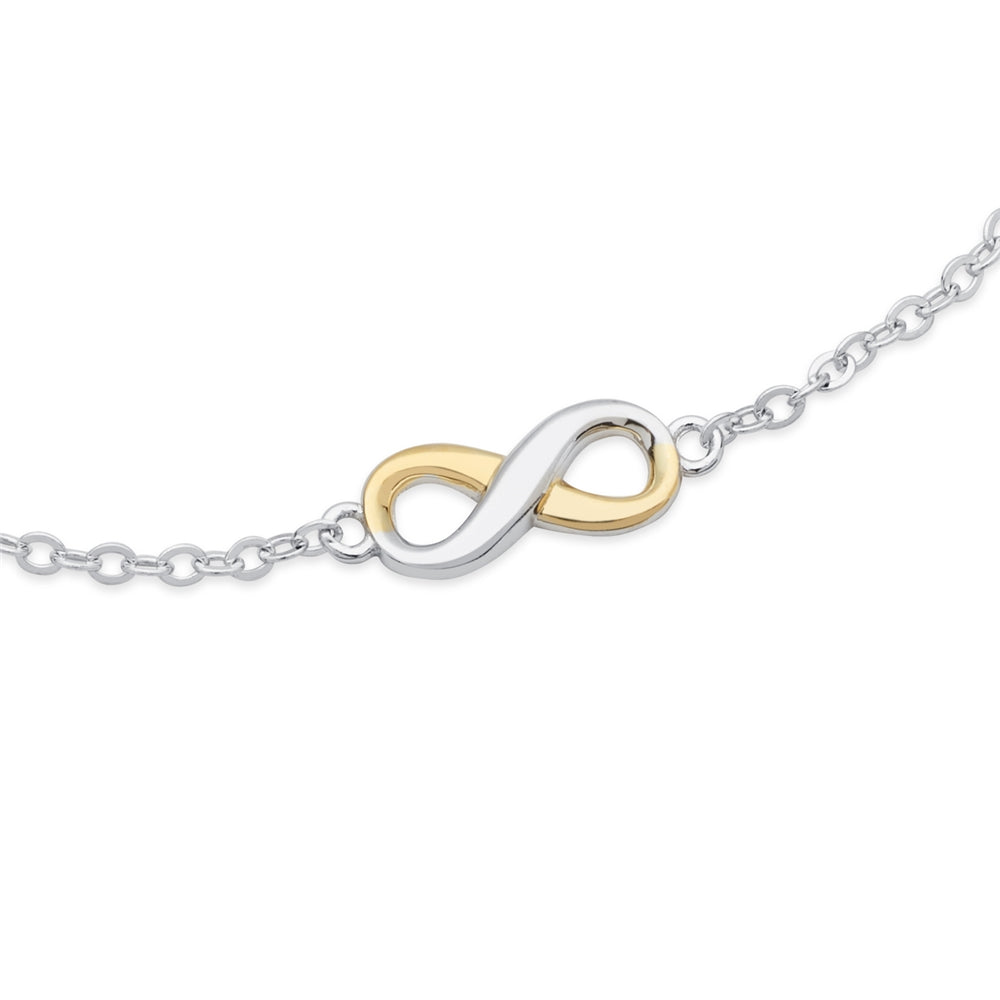 Argento Silver Two Tone Infinity Bracelet