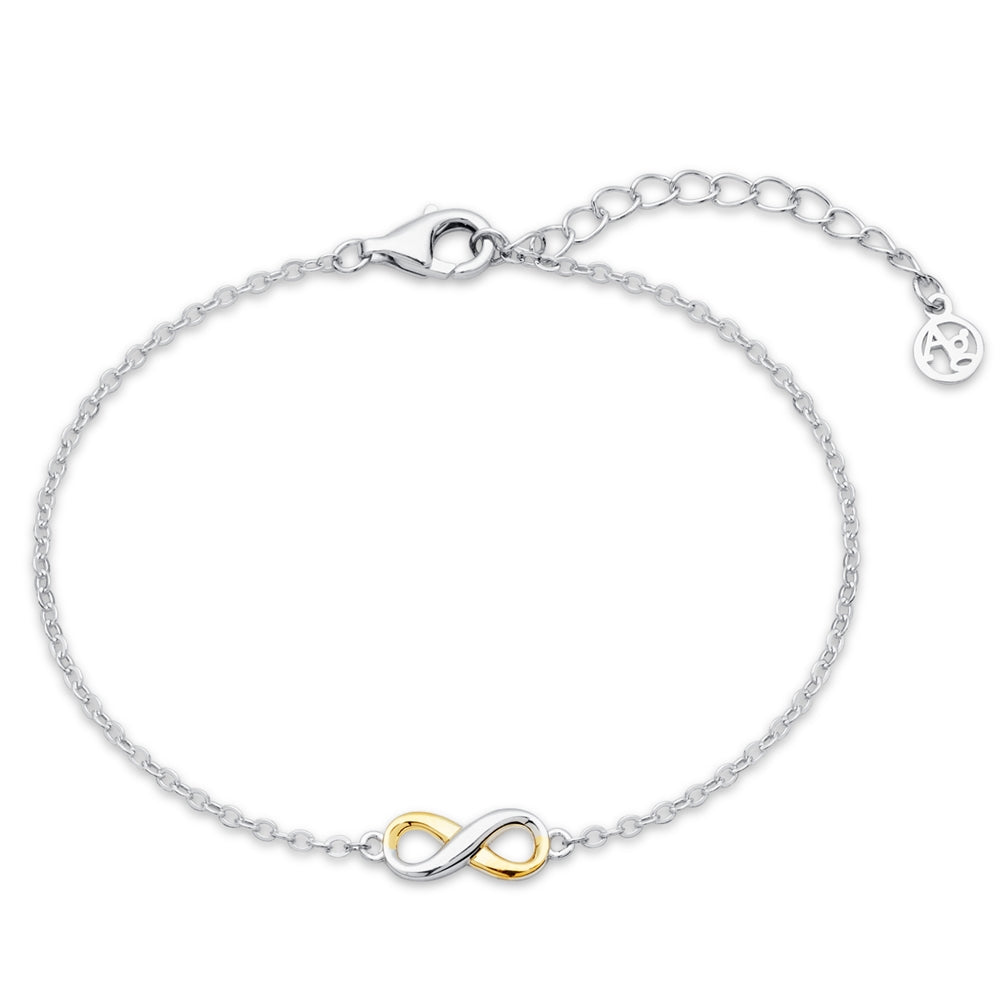 Argento Silver Two Tone Infinity Bracelet