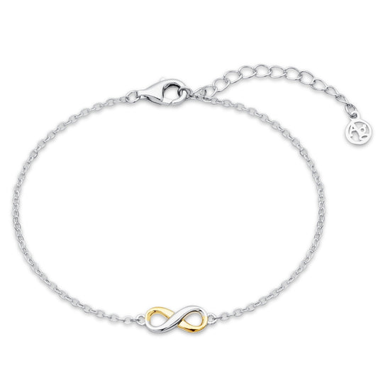 Argento Silver Two Tone Infinity Bracelet
