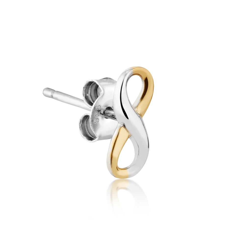 Argento Silver Two Tone Infinity Studs