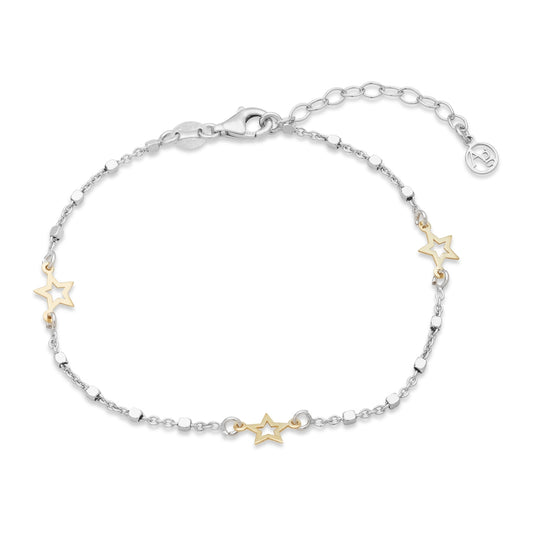 Argento Silver Two Tone Star Bracelet